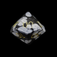TDSO Gemstone Obsidian Snow & Gold Percentile Dice