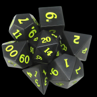 TDSO Sharp Edge Old Moon With Yellow 7 Dice Polyset