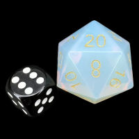TDSO Gemstone Opalite & Gold JUMBO 30mm D20 Dice