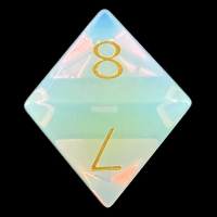 TDSO Gemstone Opalite & Gold D8 Dice