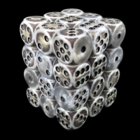 TDSO Opaque Antique Silver 36 x D6 Dice Set