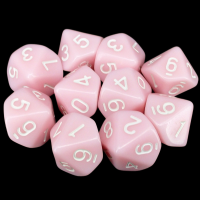 TDSO Opaque Baby Pink 10 x D10 Dice Set