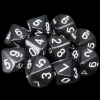 TDSO Opaque Black 10 x D10 Dice Set
