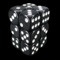 TDSO Opaque Black 12 x D6 Dice Set