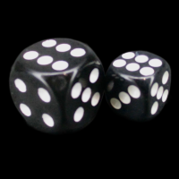 TDSO Opaque Black 12mm D6 Spot Dice