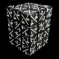 TDSO Opaque Black & White Negative Modifier 12mm 36 x D6 Dice Set