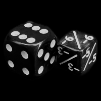 TDSO Opaque Black & White Negative Modifier 12mm D6 Dice