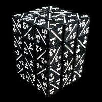 TDSO Opaque Black & White Positive Modifier 12mm 36 x D6 Dice Set