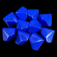 TDSO Opaque Blank Blue 16mm 10 x D10 Dice Set