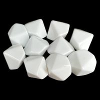 TDSO Opaque Blank White 16mm 10 x D10 Dice Set