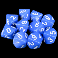 TDSO Opaque Blue 10 x D10 Dice Set