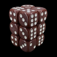 TDSO Opaque Chocolate Brown 12 x D6 Dice Set