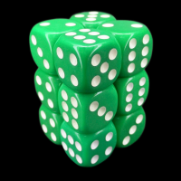 TDSO Opaque Green 12 x D6 Dice Set