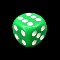 TDSO Opaque Green 16mm D6 Spot Dice