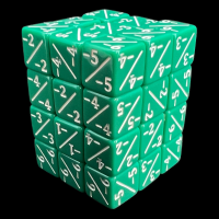 TDSO Opaque Green & White Negative Modifier 12mm 36 x D6 Dice Set