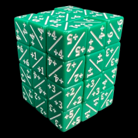 TDSO Opaque Green & White Positive Modifier 12mm 36 x D6 Dice Set
