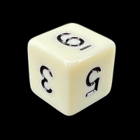 TDSO Opaque Ivory D6 Dice
