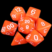 TDSO Opaque Orange 7 Dice Polyset