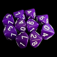 TDSO Opaque Purple 10 x D10 Dice Set