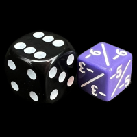 TDSO Opaque Purple & White Negative Modifier 12mm D6 Dice