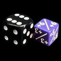 TDSO Opaque Purple & White Positive Modifier 12mm D6 Dice