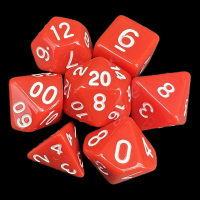 TDSO Opaque Red 7 Dice Polyset