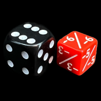 TDSO Opaque Red &amp; White Negative Modifier 12mm D6 Dice