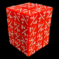 TDSO Opaque Red & White Positive Modifier 12mm 36 x D6 Dice Set