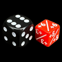 TDSO Opaque Red & White Positive Modifier 12mm D6 Dice