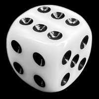 TDSO Opaque White 16mm D6 Spot Dice