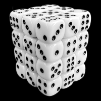 TDSO Opaque White 36 x D6 Dice Set