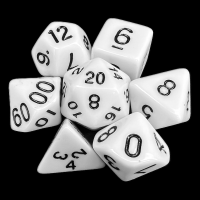 TDSO Opaque White 7 Dice Polyset