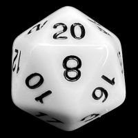 TDSO Opaque White D20 Dice