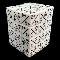 TDSO Opaque White & Black Positive Modifier 12mm 36 x D6 Dice Set