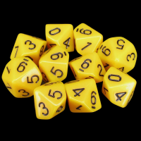 TDSO Opaque Yellow 10 x D10 Dice Set