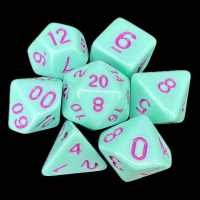 TDSO Pastel Opaque Mint & Purple 7 Dice Polyset