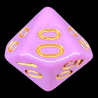 TDSO Pastel Opaque Pink & Gold Percentile Dice