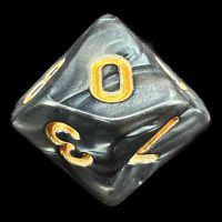 TDSO Pearl Black & Gold D10 Dice