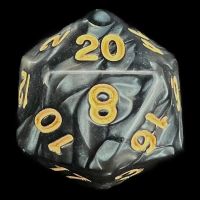 TDSO Pearl Black & Gold D20 Dice