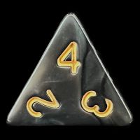 TDSO Pearl Black & Gold D4 Dice
