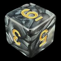 TDSO Pearl Black & Gold D6 Dice