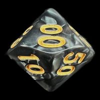 TDSO Pearl Black & Gold Percentile Dice