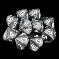 TDSO Pearl Black & White 10 x D10 Dice Set