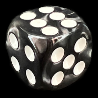 TDSO Pearl Black & White 16mm D6 Spot Dice