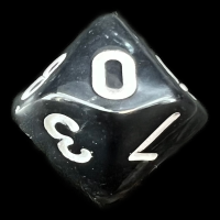 TDSO Pearl Black & White D10 Dice