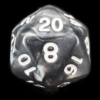TDSO Pearl Black & White D20 Dice