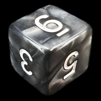 TDSO Pearl Black & White D6 Dice