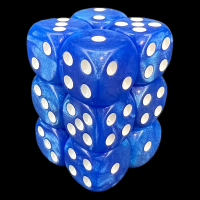 TDSO Pearl Blue & White 12 x D6 Dice Set