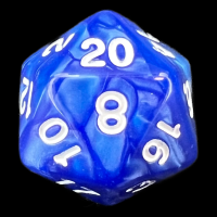 TDSO Pearl Blue & White D20 Dice