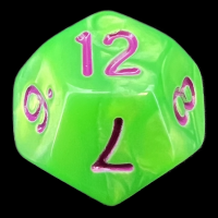 TDSO Pearl Bright Green & Purple D12 Dice